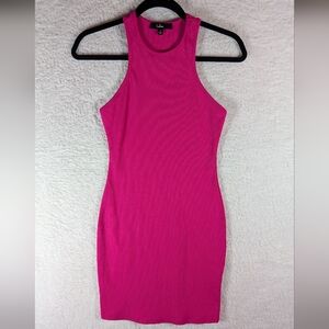 Lulu's Hot Pink Ribbed Bodycon Dress